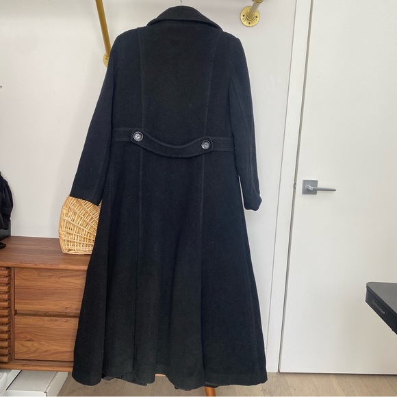 JONES NEW YORK - Cashmere & Wool Warm Timeless Black Long Pea Coat - size 12 - Picture 3 of 16